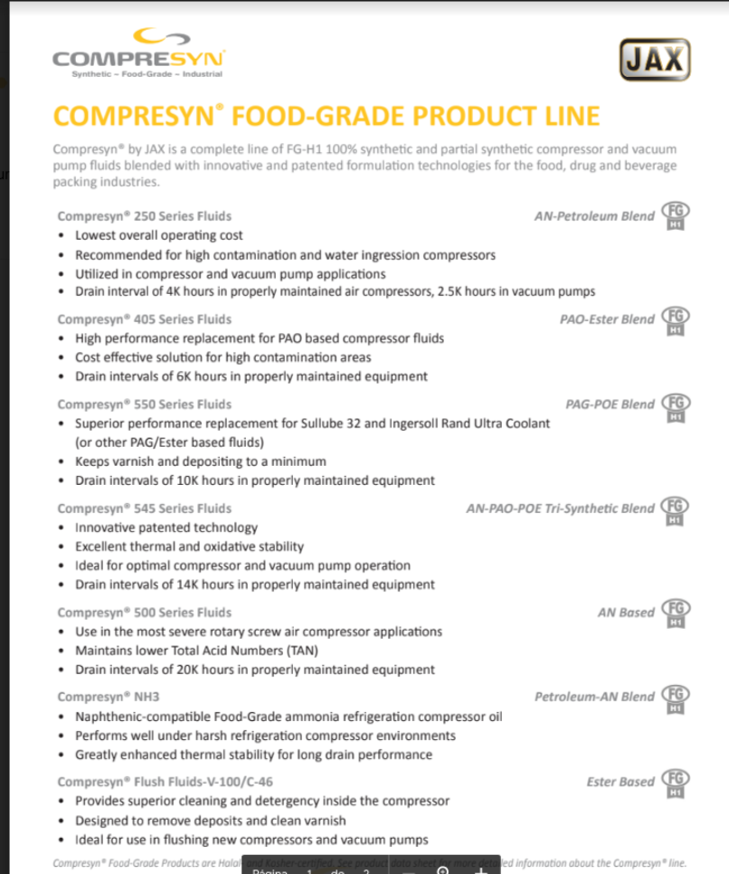 Food Grade Lubricants and Industrial Greases 1